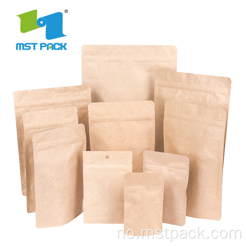 Food Grade Brown Craft Paper Coffee Compostable Bag